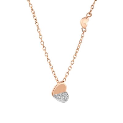 0,04 Karat Pırlanta Kalp Kolye - 1