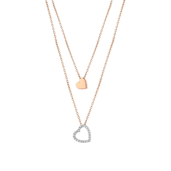 0,12 Karat Pırlanta Kalp Kolye
