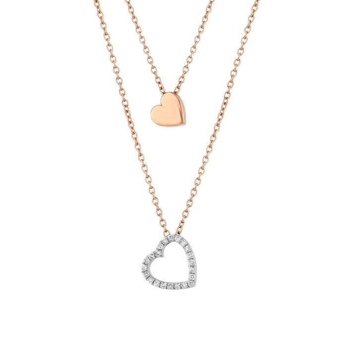 0,12 Karat Pırlanta Kalp Kolye
