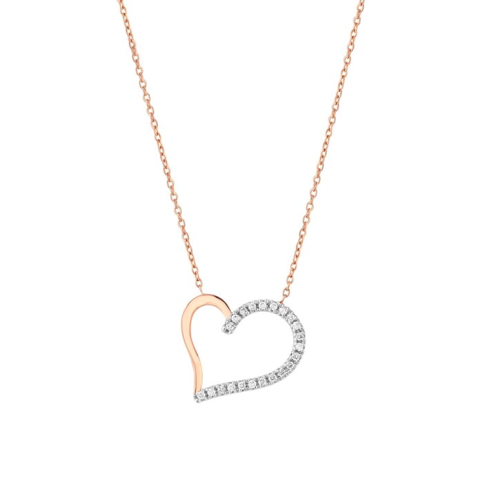 0,16 Karat Pırlanta Kalp Kolye