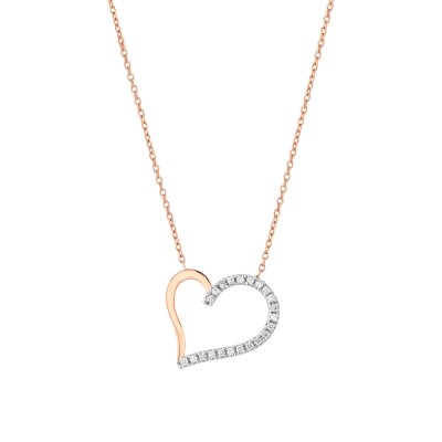 0,16 Karat Pırlanta Kalp Kolye - 2