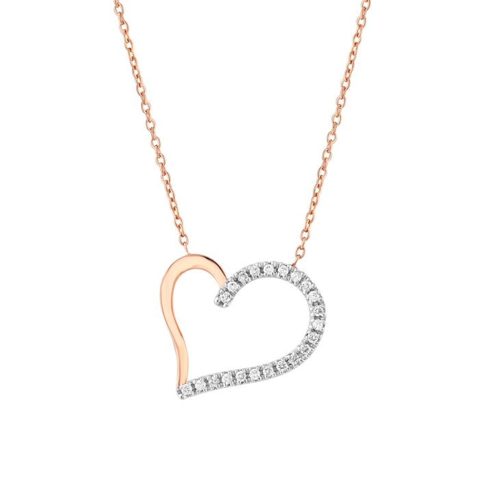 0,16 Karat Pırlanta Kalp Kolye