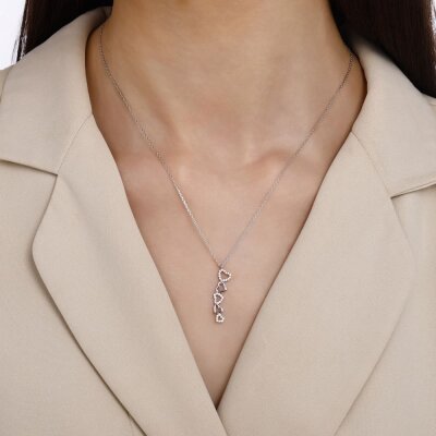 0,16 Karat Pırlanta Kalp Kolye - 1