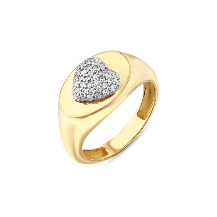 0,21 Karat Pırlanta Kalp Yüzük