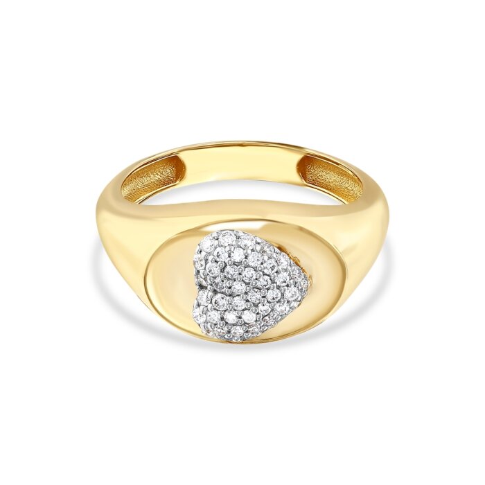 0,21 Karat Pırlanta Kalp Yüzük