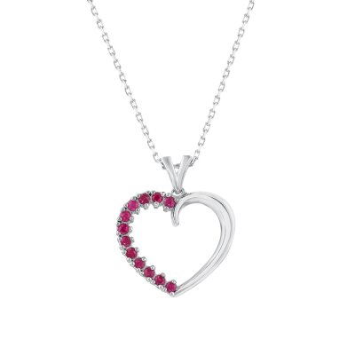 0,26 Karat Yakut Kalp Kolye - 1