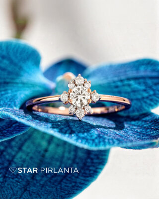 0,32 Karat Pırlanta Lotus Yüzük - 4