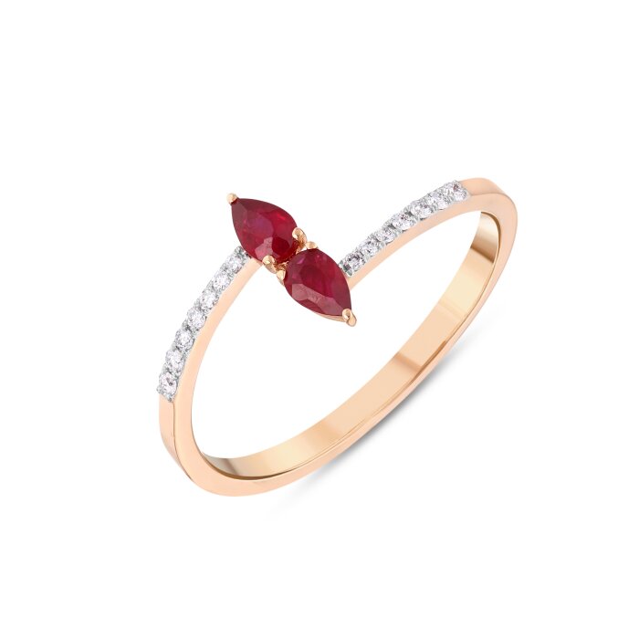 0,34 Karat Pırlanta Yakut Yüzük