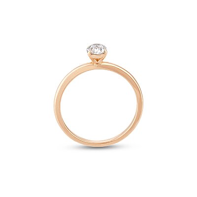 0,50 Karat Pırlanta HRD Sertifikalı Oval Tektaş Yüzük  - 4