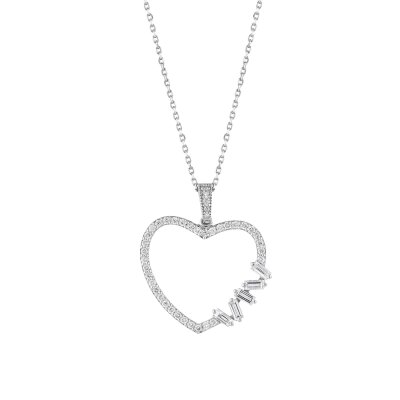 0,59 Karat Pırlanta Kalp Kolye - 1