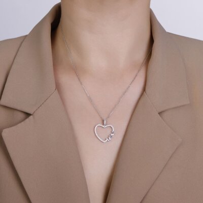 0,59 Karat Pırlanta Kalp Kolye - 3