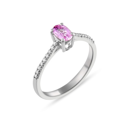 0,64 Karat Pembe Safir Yüzük