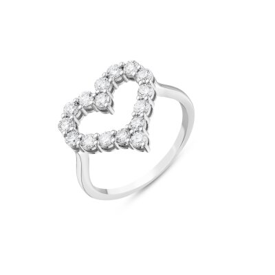 0,74 Karat Pırlanta Kalp Yüzük - 2