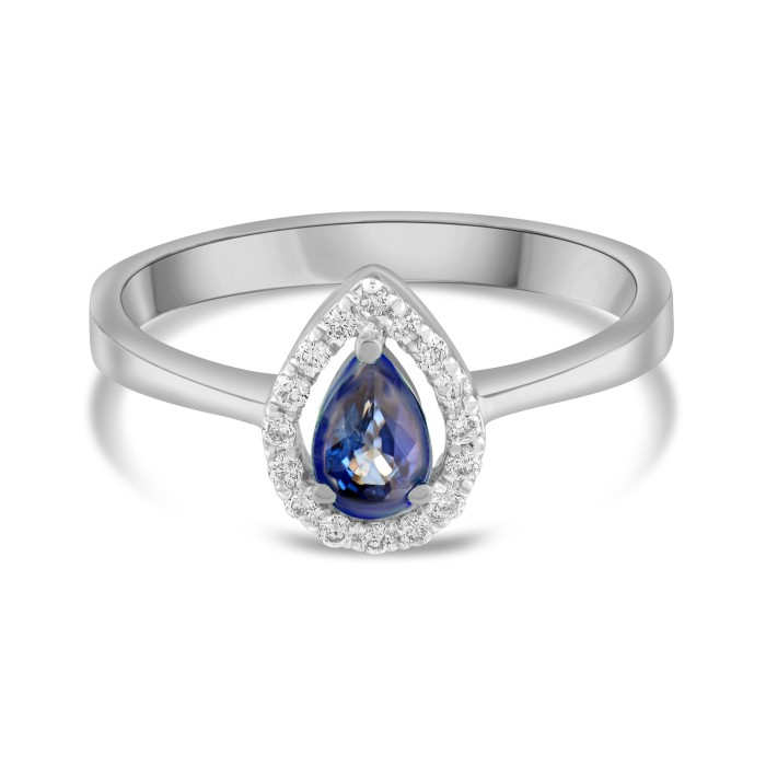 0,78 Karat Pırlantalı Safir Yüzük
