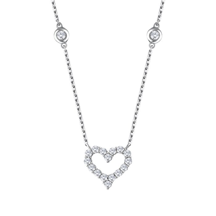 0,88 Karat Pırlanta Kalp Kolye