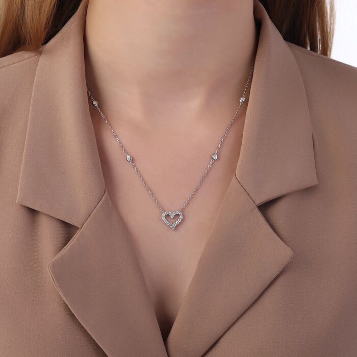 0,88 Karat Pırlanta Kalp Kolye