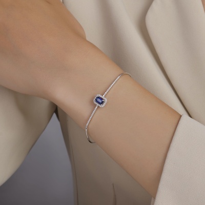 0,98 Karat Pırlanta Safir Bileklik