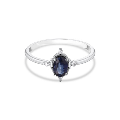 1,25 Karat Pırlantalı Safir Yüzük