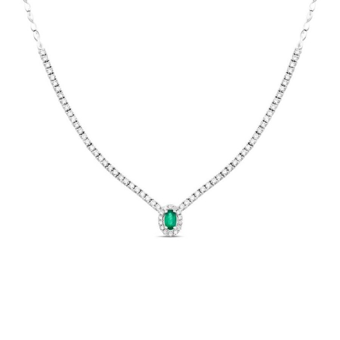 1,25 Karat Pırlanta Zümrüt Gerdanlık