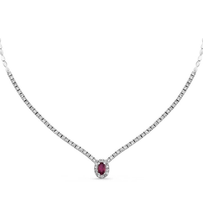 1,38 Karat Pırlanta Yakut Gerdanlık