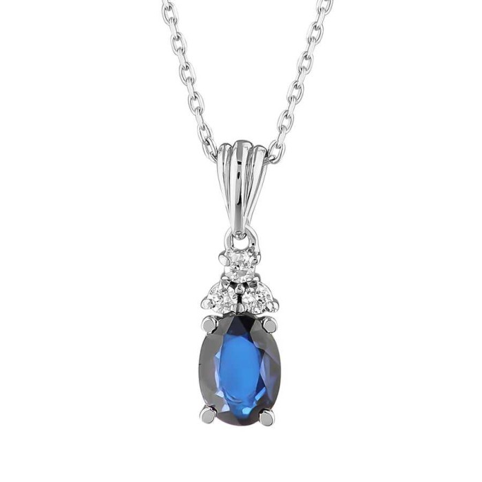 1,39 Karat Pırlanta Safir Kolye