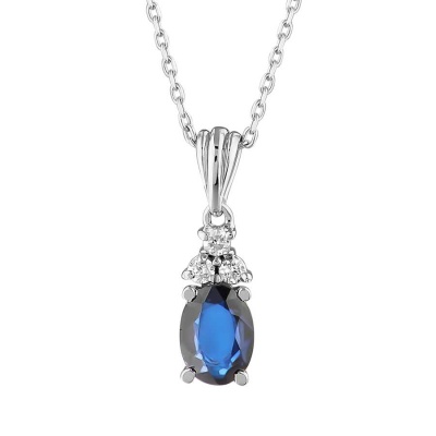 1,39 Karat Pırlanta Safir Kolye