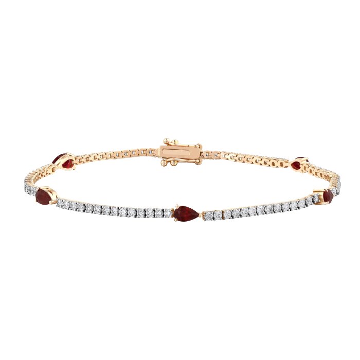 3,07 Karat Pırlanta Yakut Damla Bileklik