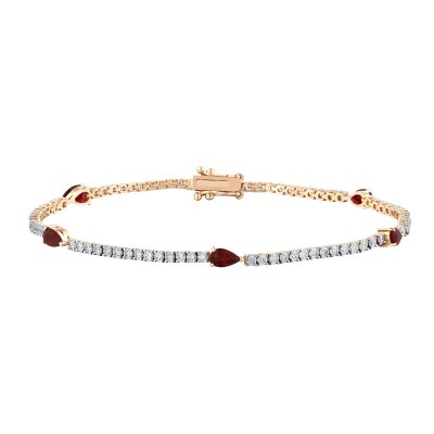 3,07 Karat Pırlanta Yakut Damla Bileklik - 1