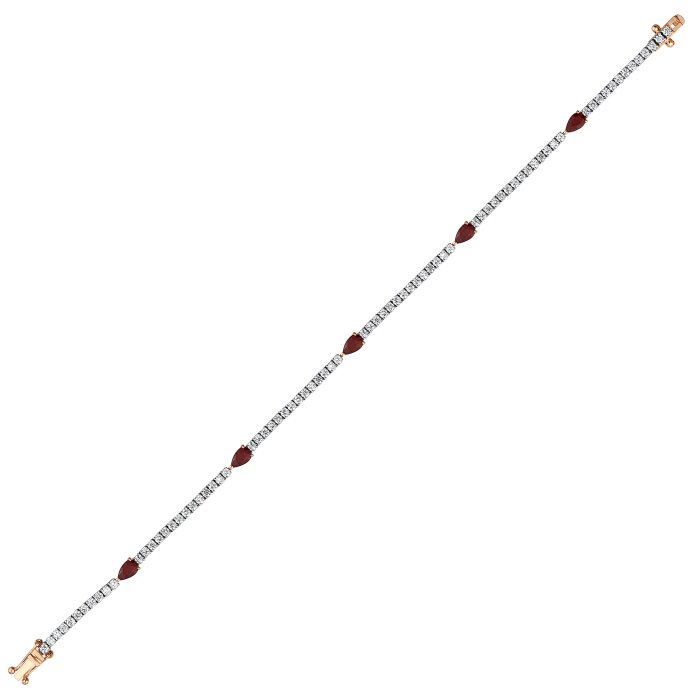 3,07 Karat Pırlanta Yakut Damla Bileklik