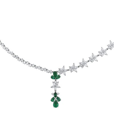 5,99 Karat Pırlanta Zümrüt Gerdanlık - 1