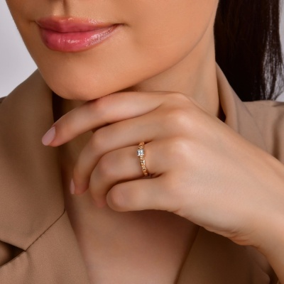 Star x Aura 0,06 Karat Pırlanta Tasarım Yüzük - 3